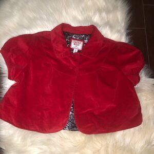 Limited Too red velvet belero jacket sz 20